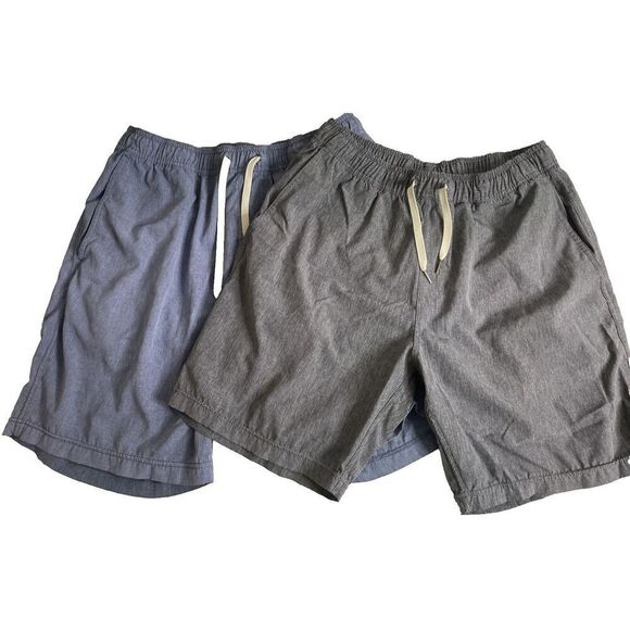 Fair Harbor Lot Of 2 Men’s Size L Swim Trunk Shorts 7” Inseam Blue Gray - Picture 1 of 13